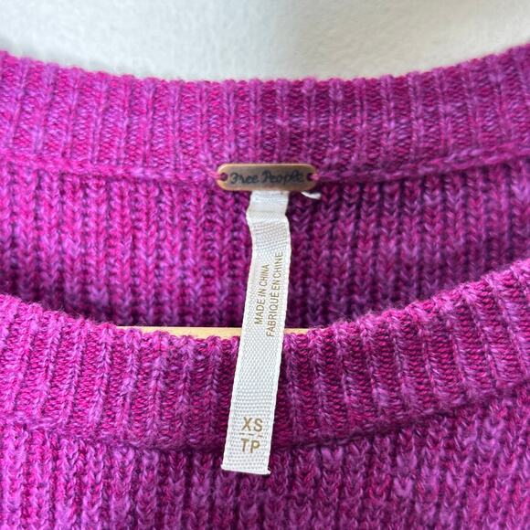 FREE PEOPLE On Your Team Sweatshrt Dress Purple Pink Sz XS {J1} - Picture 5 of 6
